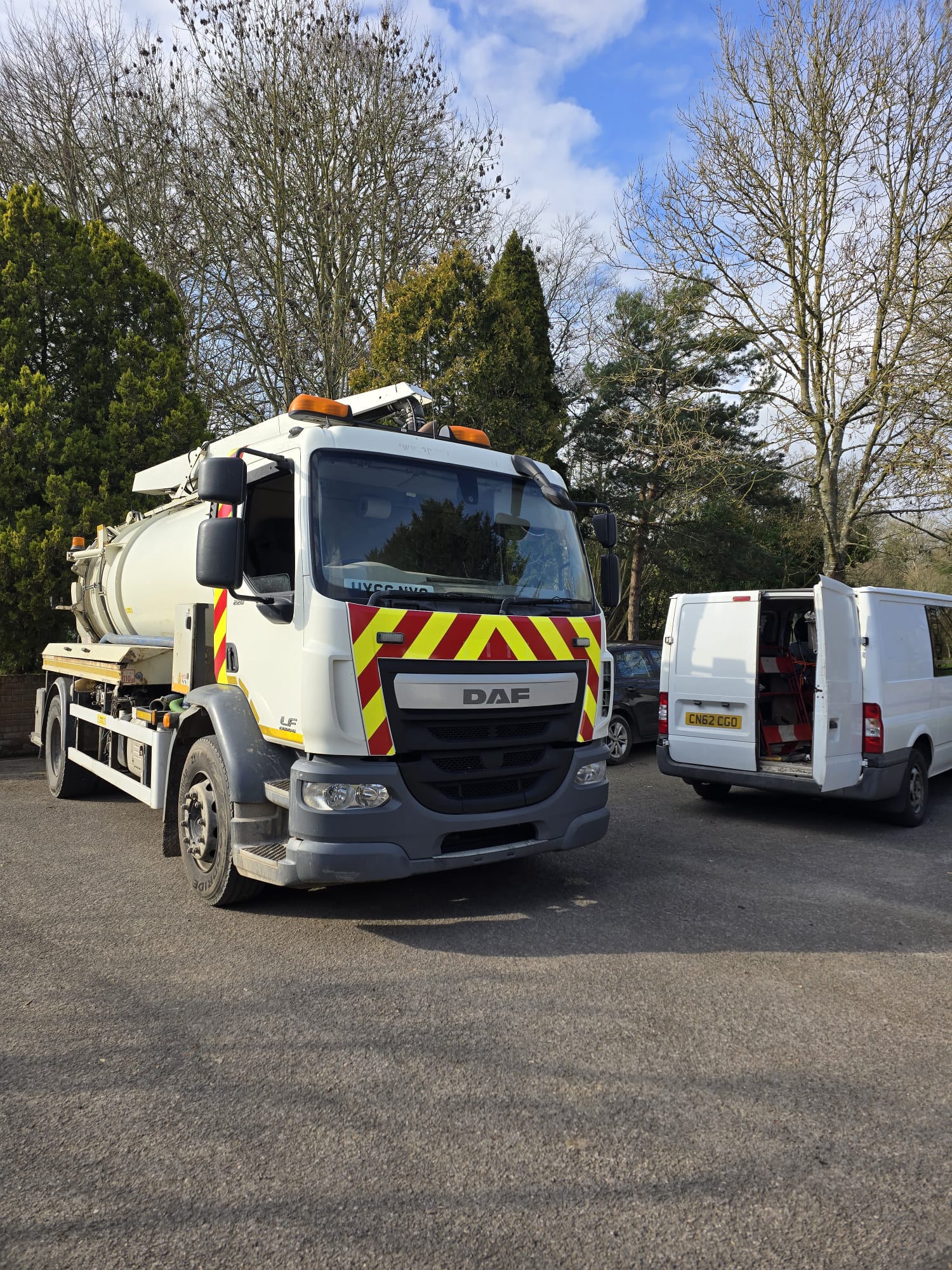 Tanker and support van on site visit