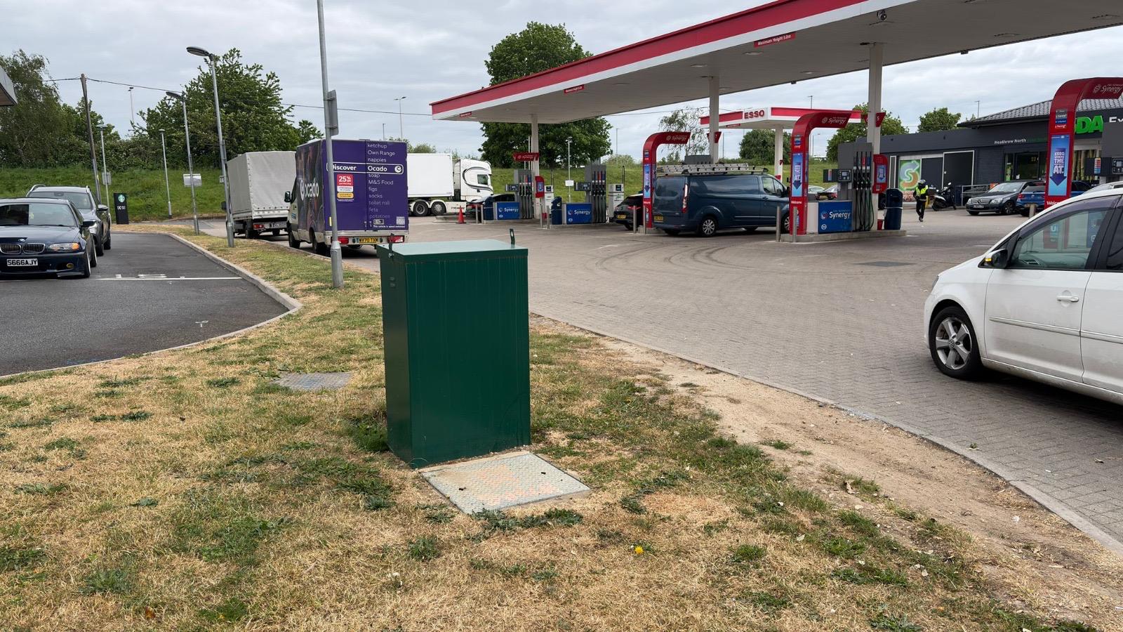 Pump station at fuel forecourt